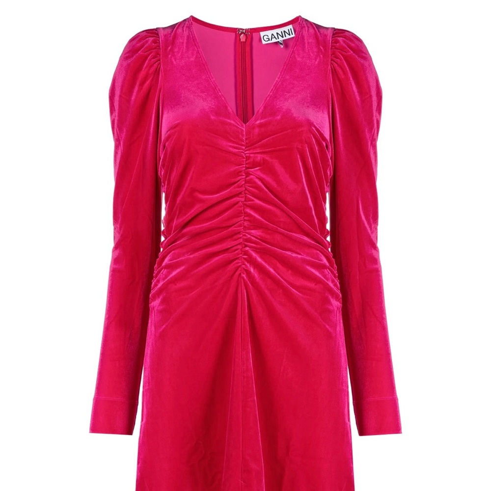 Ganni Pink Velvet Dress